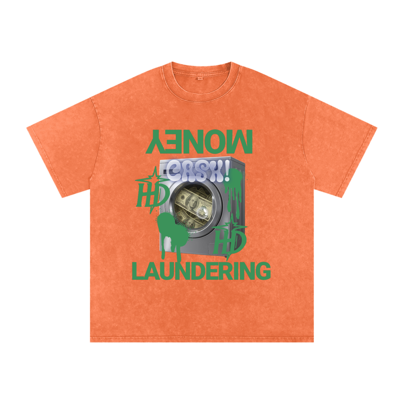 HENZERCHI "Money Laundering" Graphic Oversize Tee