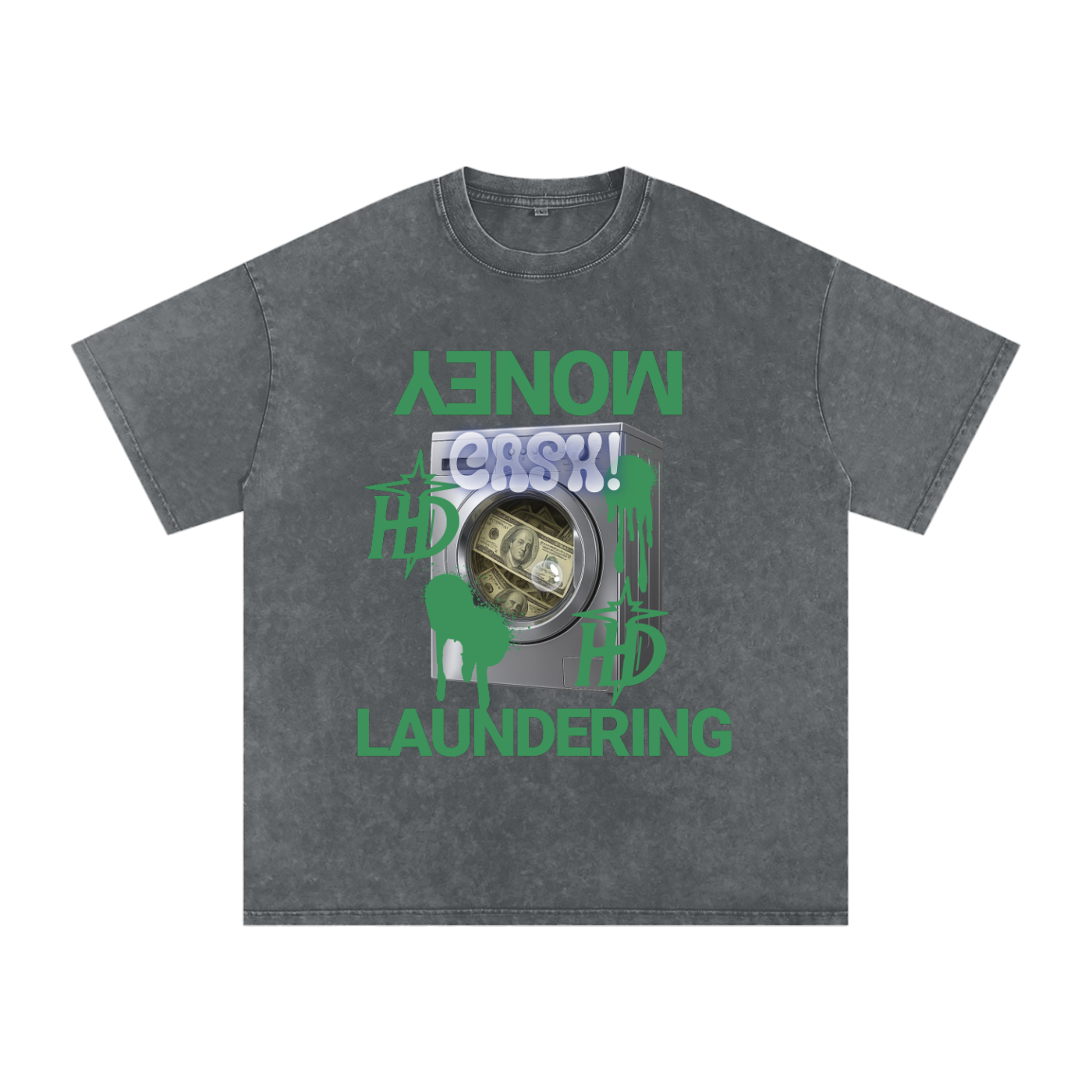 HENZERCHI "Money Laundering" Graphic Oversize Tee