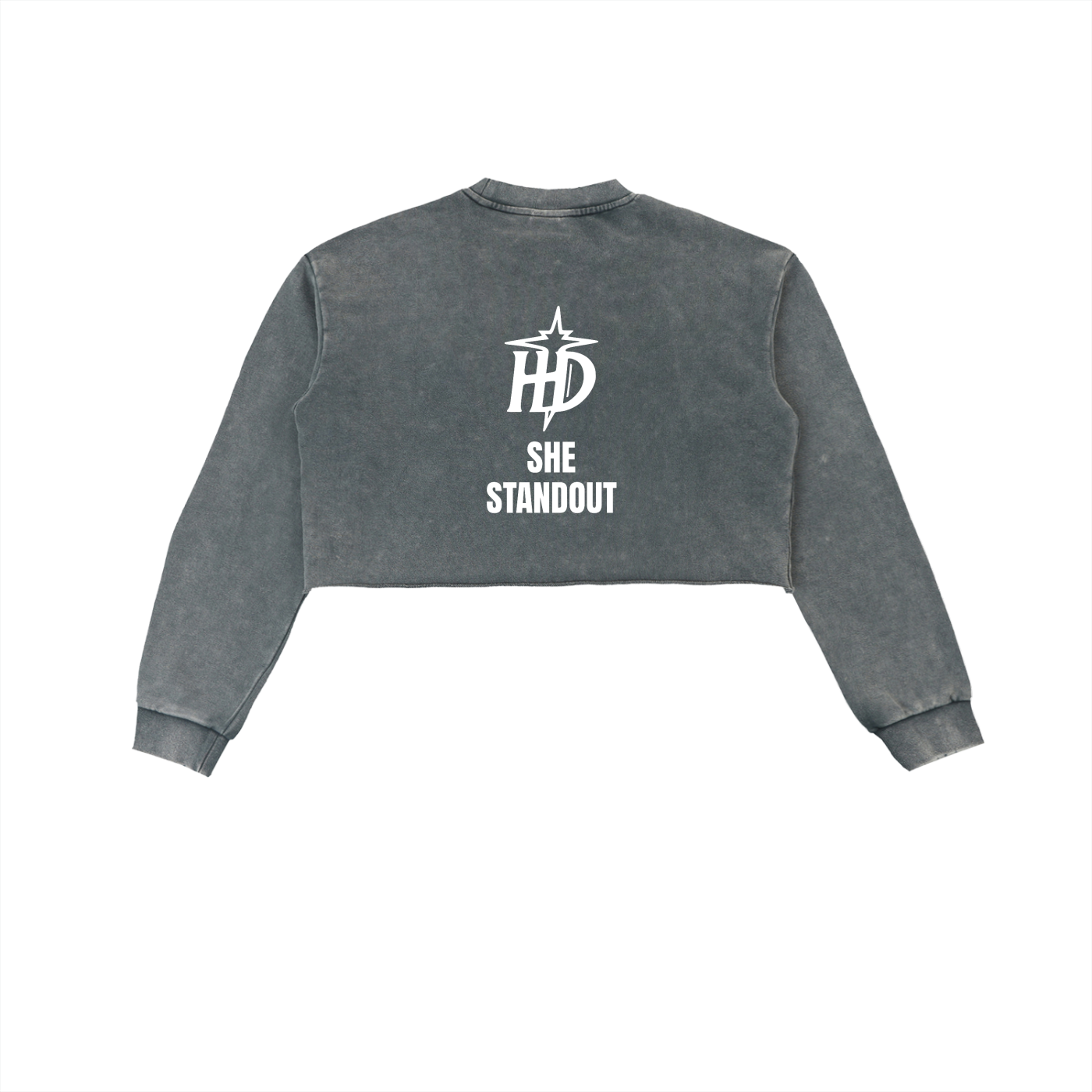 HENZERCHI "Body Tea" Snow Washed Cropped Sweatshirt