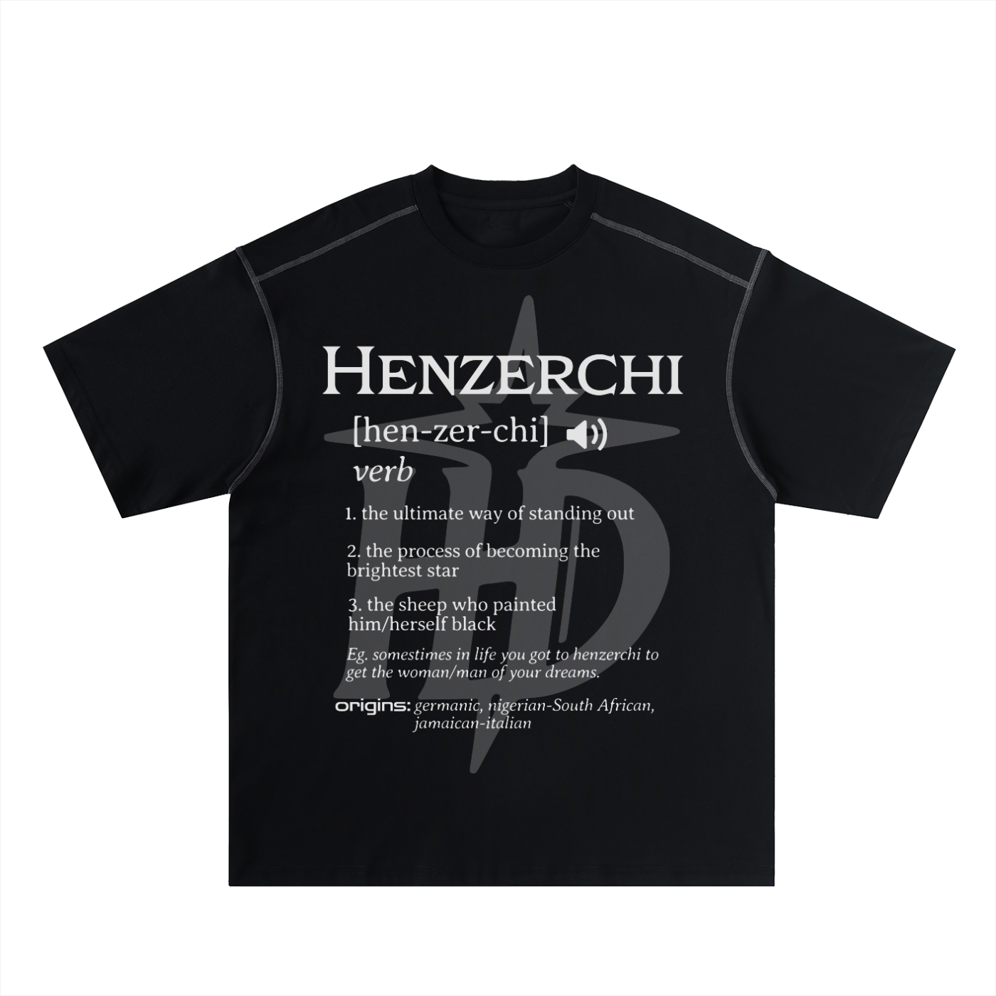 HENZERCHI "Definition" Oversize Contrast Stitch Tee
