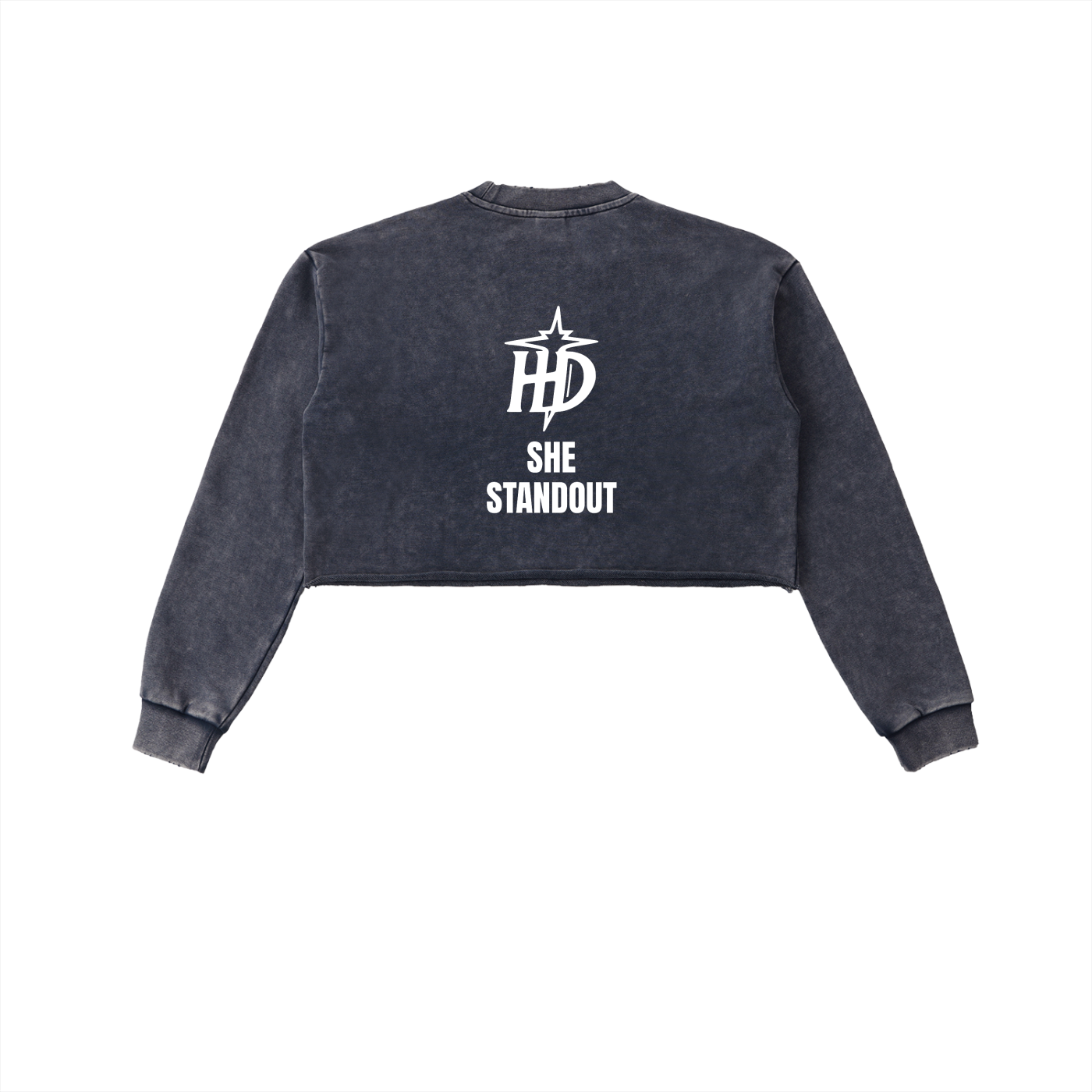 HENZERCHI "Body Tea" Snow Washed Cropped Sweatshirt