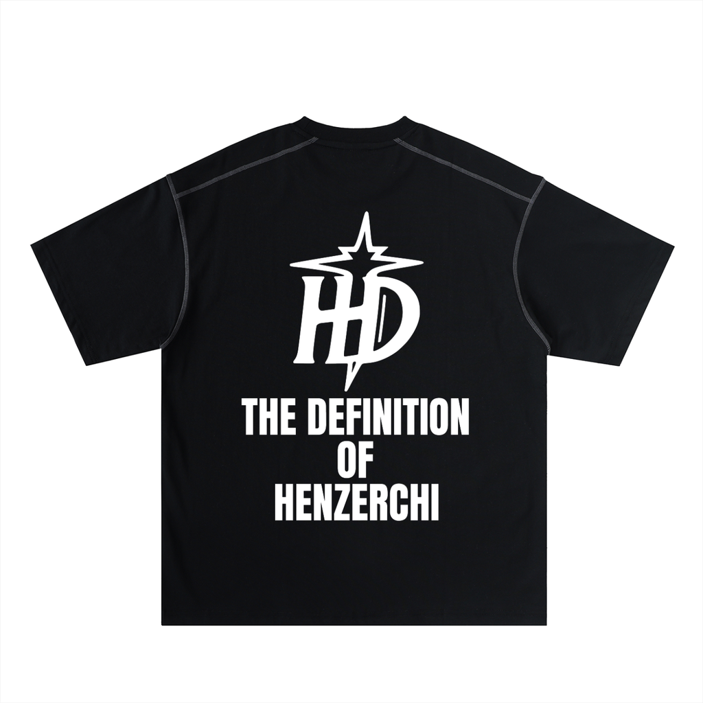 HENZERCHI "Definition" Oversize Contrast Stitch Tee