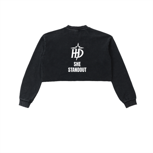 HENZERCHI "Body Tea" Snow Washed Cropped Sweatshirt