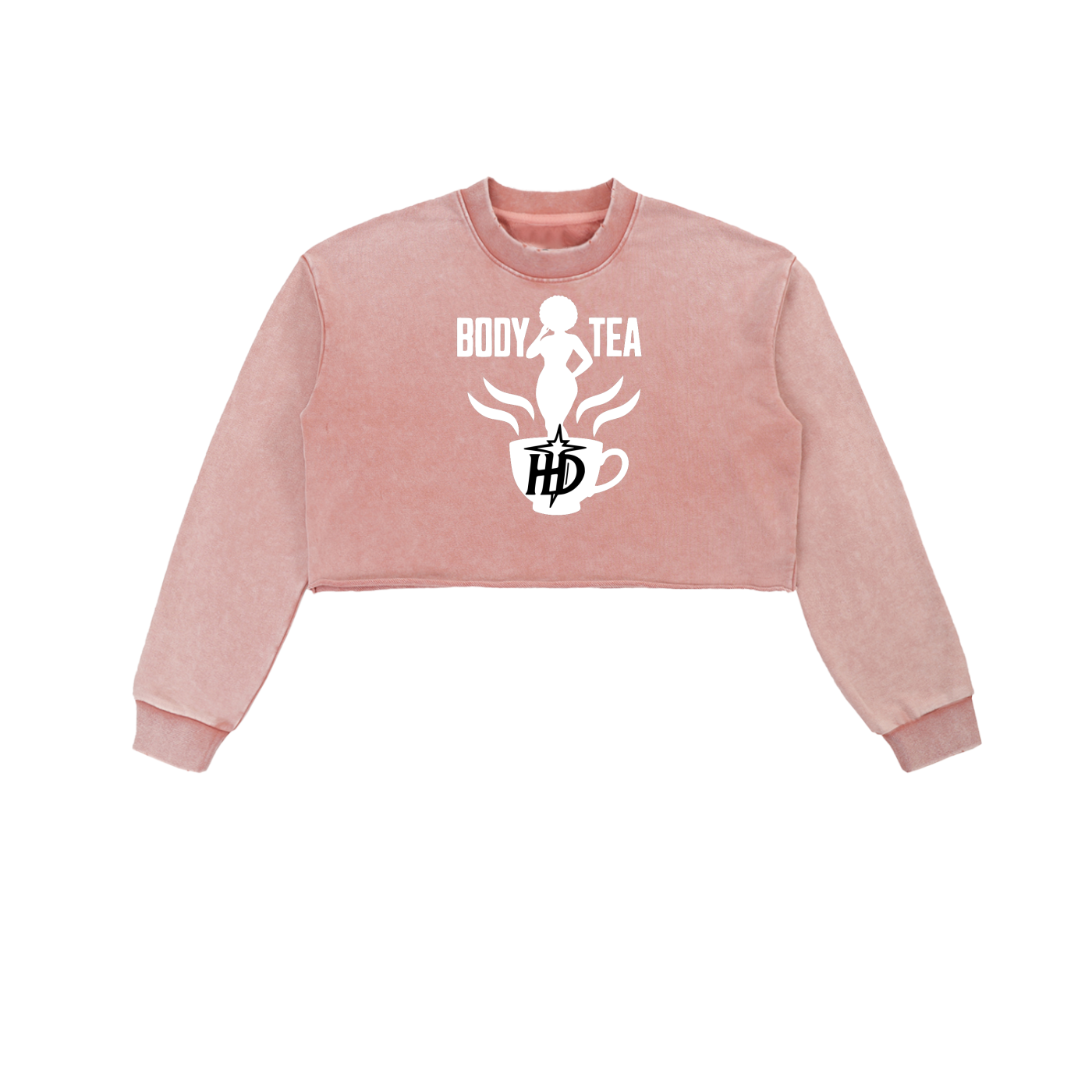 HENZERCHI "Body Tea" Snow Washed Cropped Sweatshirt